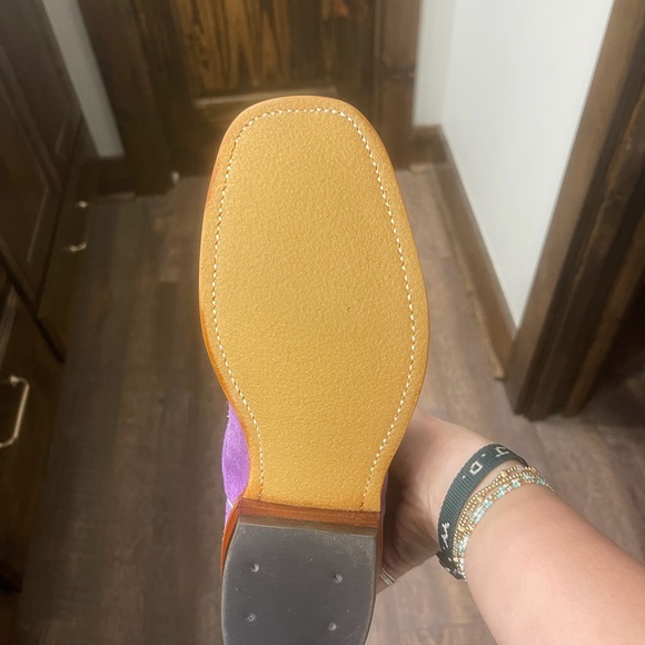 Purple and Black Women's Western Boots - Picture 3 of 3